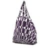Hermes Silky Pop - Shop Bag shopping bag in purple and white bicolor printed canvas and purple leather - 00pp thumbnail