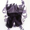 Shopping bag Hermes Silky Pop - Shop Bag in tela con stampa bicolore viola e bianca H e pelle viola - Detail D3 thumbnail
