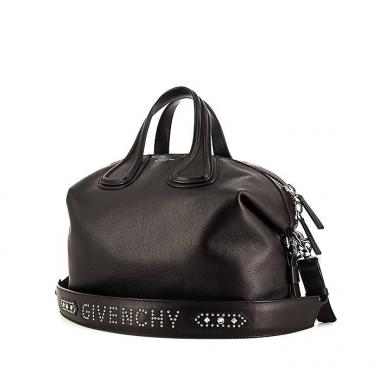 Bolso de mano Givenchy Nightingale en cuero granulado negro