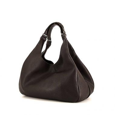 Borsa Bottega Veneta Campana in pelle martellata marrone scuro
