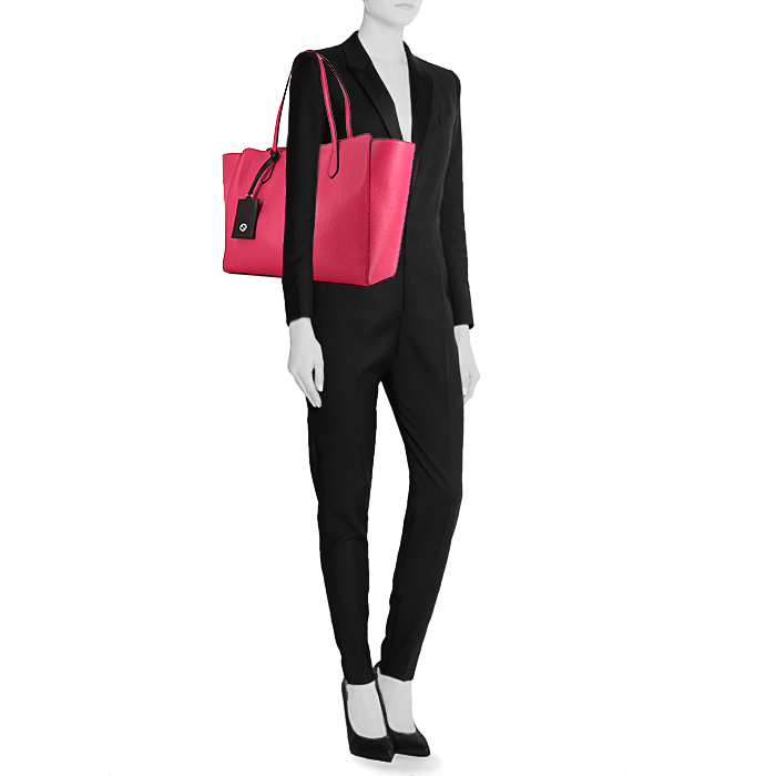 Sac cabas Gucci Swing en cuir rose - Detail D1