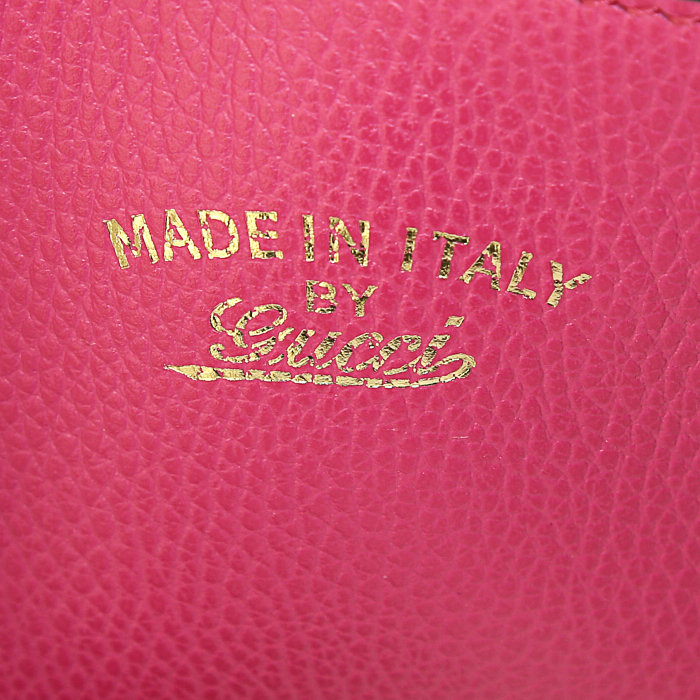 Gucci Swing shopping bag in pink leather - Detail D3
