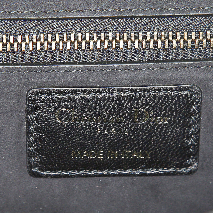 Dior Dioraddict shoulder bag in black leather cannage - Detail D4
