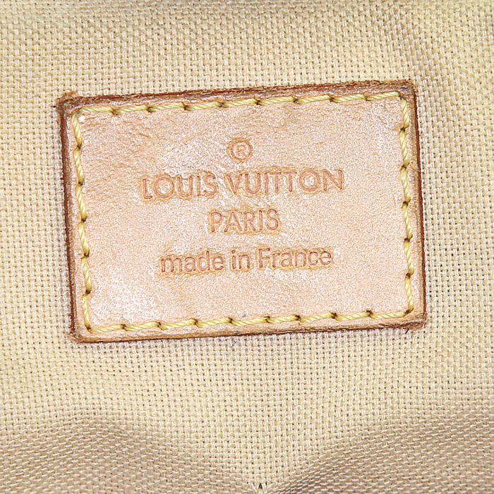 Borsa a tracolla Louis Vuitton Bloomsbury in tela cerata con motivo a scacchi e pelle naturale - Detail D3