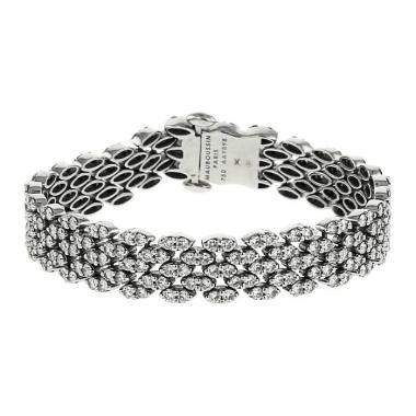 Brazalete flexible Mauboussin Je Le Veux en oro blanco y diamantes