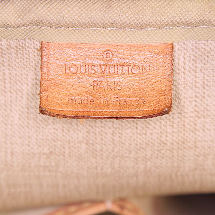 Bolso de mano Louis Vuitton Deauville en lona Monogram marrón y cuero natural - Detail D3