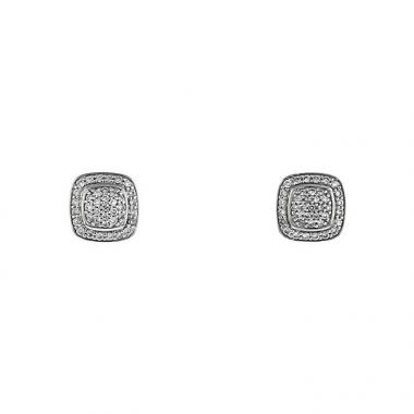 Paire de boucles d'oreilles David Yurman Albion en argent et diamants