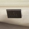 Gucci shoulder bag in grey monogram canvas and brown leather - Detail D3 thumbnail