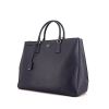 Prada Galleria large model handbag in navy blue leather saffiano - 00pp thumbnail