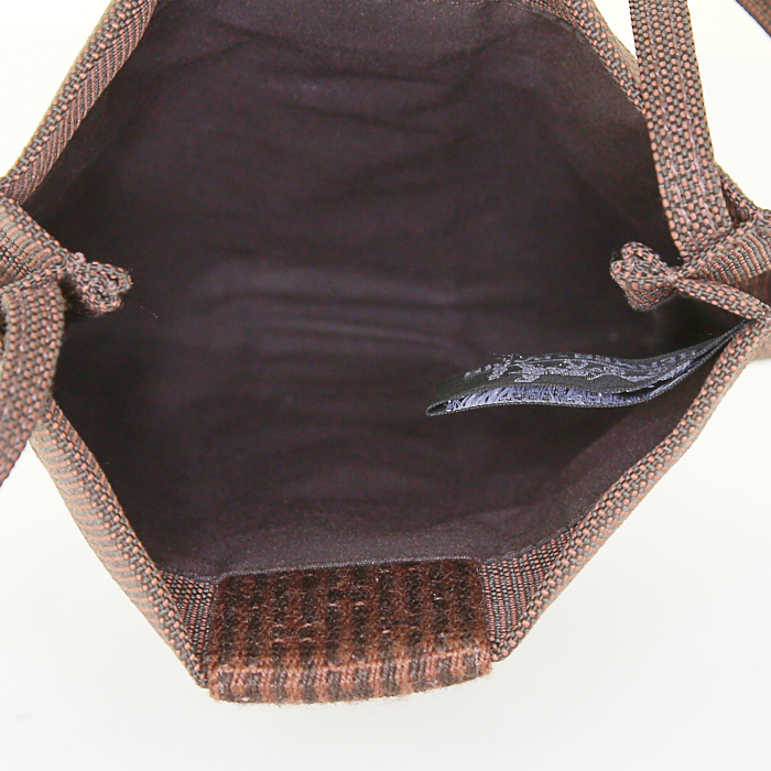 Borsa a tracolla Hermes Toto Bag - Shop Bag in tela marrone - Detail D2