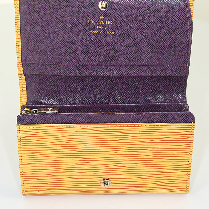 Borsa Louis Vuitton Pont Neuf in pelle Epi gialla - Detail D4