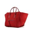 Celine Cabas Phantom handbag in red suede and red leather - 00pp thumbnail
