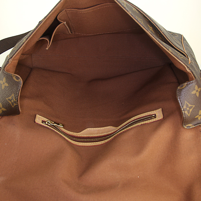 Louis Vuitton Abbesses shoulder bag in monogram canvas and natural leather - Detail D2