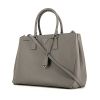 Prada Galleria large model handbag in grey leather saffiano - 00pp thumbnail