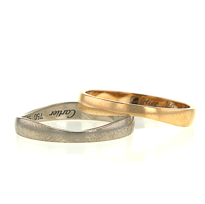 Sortija época años 90 Cartier en oro rosa y oro blanco - Detail D2