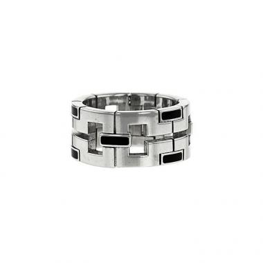 Cartier Le Baiser du Dragon ring in white gold and enamel