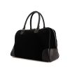 Loewe Amazona travel bag in black suede and black leather - 00pp thumbnail