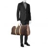 Louis Vuitton Keepall 60 travel bag in monogram canvas and natural leather - Detail D1 thumbnail
