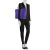 Louis Vuitton Neverfull medium model shopping bag in purple epi leather - Detail D1 thumbnail
