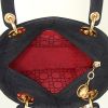 Bolso de mano Dior Lady Dior en lona cannage negra - Detail D2 thumbnail