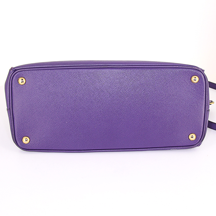 Borsa Prada Galleria modello grande in pelle saffiano viola - Detail D5