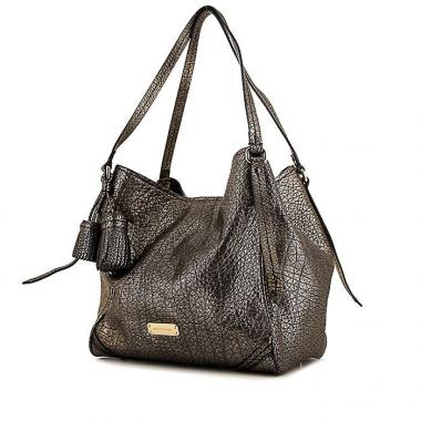 Shopping bag Burberry Canterbury in pelle iridescente mordoré