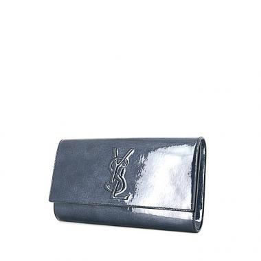 Bolsito de mano Saint Laurent Belle de jour en charol azul