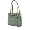 Borsa da spalla o a mano Dior in tweed verde acqua e camoscio verde acqua - 00pp thumbnail