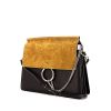 Chloé Faye handbag in dark blue leather and yellow mustard suede - 00pp thumbnail