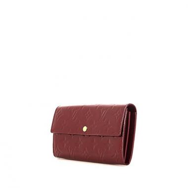 Portafogli Louis Vuitton Sarah in pelle verniciata monogram bordeaux