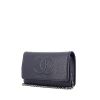 Sac bandoulière Chanel Wallet on Chain en cuir grainé bleu - 00pp thumbnail