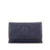 Borsa a tracolla Chanel Wallet on Chain in pelle martellata blu - 360 thumbnail