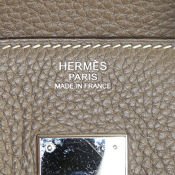 Borsa Hermes Birkin 30 cm in pelle togo etoupe - Detail D3