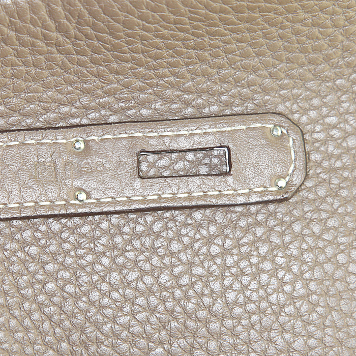 Borsa Hermes Birkin 30 cm in pelle togo etoupe - Detail D4