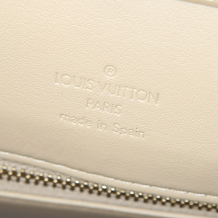 Borsa Louis Vuitton Houston in pelle verniciata monogram beige e pelle naturale - Detail D3