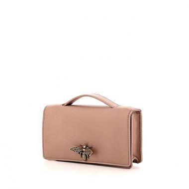 Bolsito de mano Dior en cuero rosa