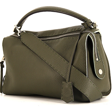 Bolso Fendi  Selleria Lei Boston en cuero granulado verde