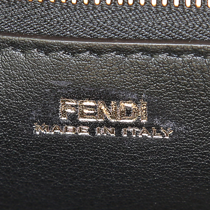 Borsa a tracolla Fendi Dotcom in pelle dorata con motivo zebrato - Detail D5