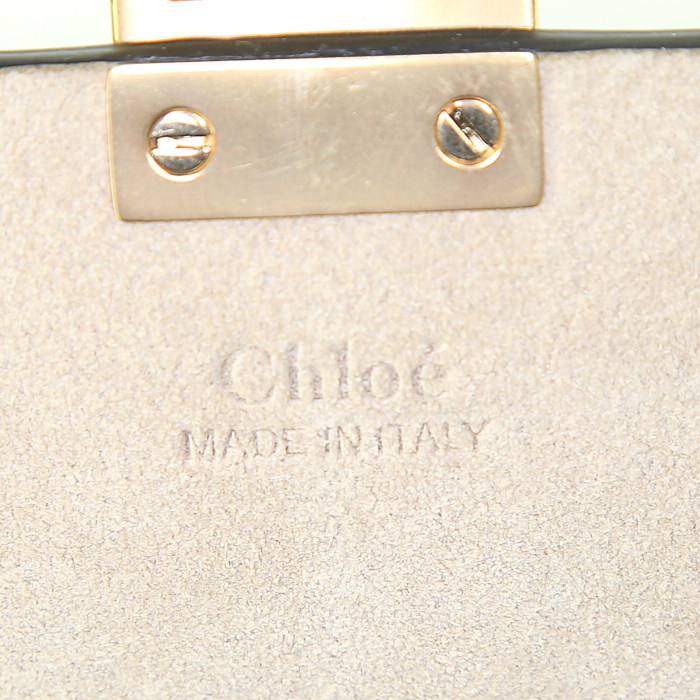 Chloé Drew shoulder bag in black leather and python - Detail D3