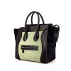 Bolso de mano Celine Luggage en cuero negro y piel de potro verde agua - 00pp thumbnail