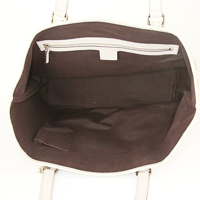 Bolso Cabás Gucci en lona Monogram beige y cuero beige crudo - Detail D2