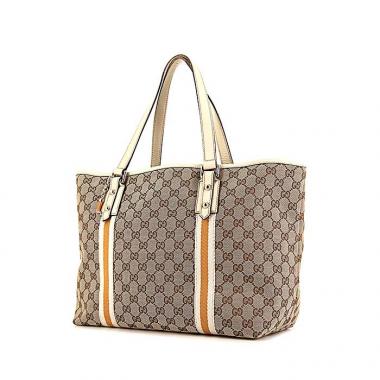 Bolso Cabás Gucci en lona Monogram beige y cuero beige crudo