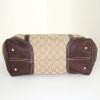 Gucci HorsebitNailBoston handbag in beige monogram canvas and brown leather - Detail D4 thumbnail
