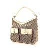 Gucci Abbey bag worn on the shoulder or carried in the hand in beige monogram canvas and cream color leather - 00pp thumbnail