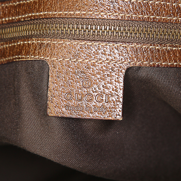 Sac porté épaule Gucci Pelham en cuir marron - Detail D3