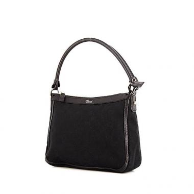 Gucci Gucci Vintage handbag in black monogram canvas and black leather