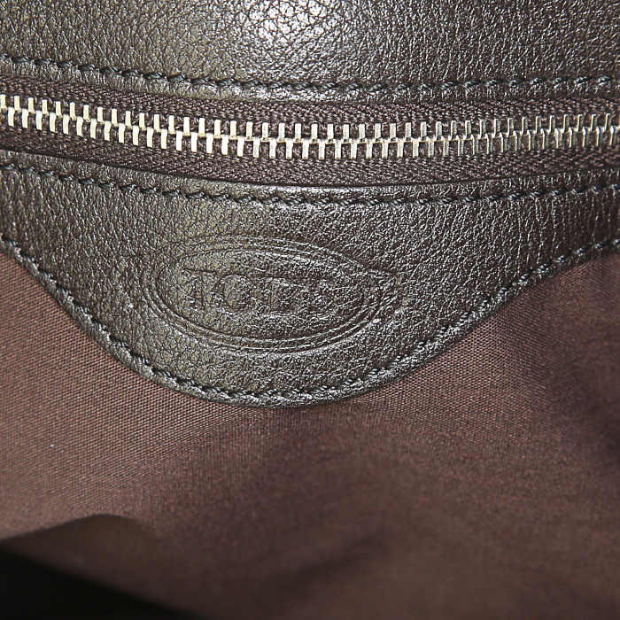 Borsa Tod's in pelle martellata marrone scuro - Detail D3