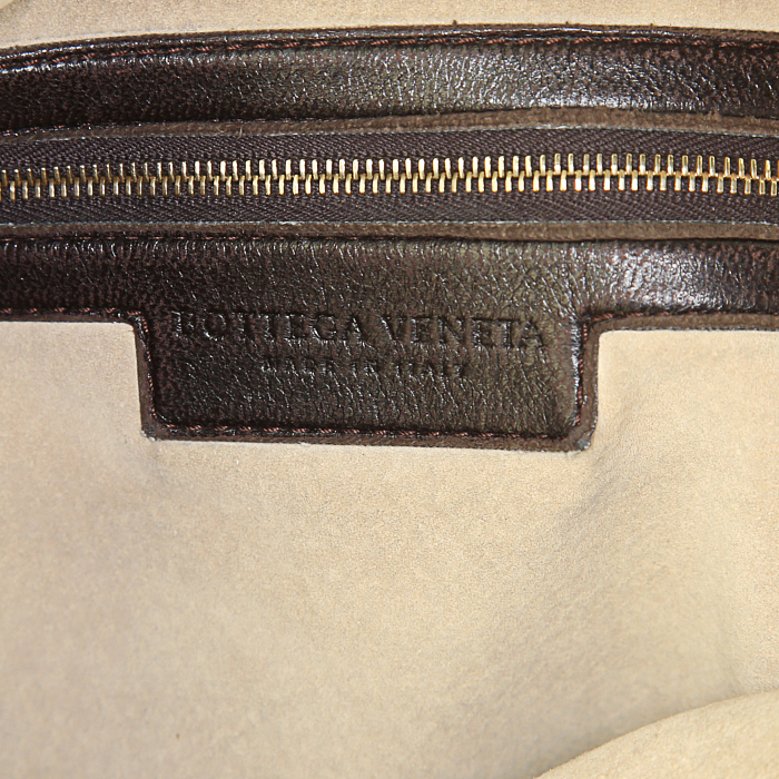Borsa Bottega Veneta Veneta in pelle intrecciata marrone - Detail D3