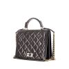 Chanel handbag in navy blue patent quilted leather - 00pp thumbnail