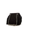 Chanel Vintage handbag in black satin and black leather - 00pp thumbnail